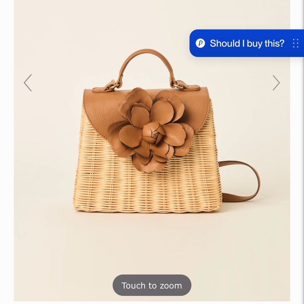 BTB Elegant Tan and Cream Woven Handbag